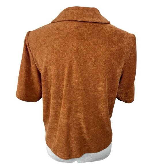 Marine Layer Women's L Terry Out Resort Shirt Sierra NWT Terra Cotta - Picture 3 of 16